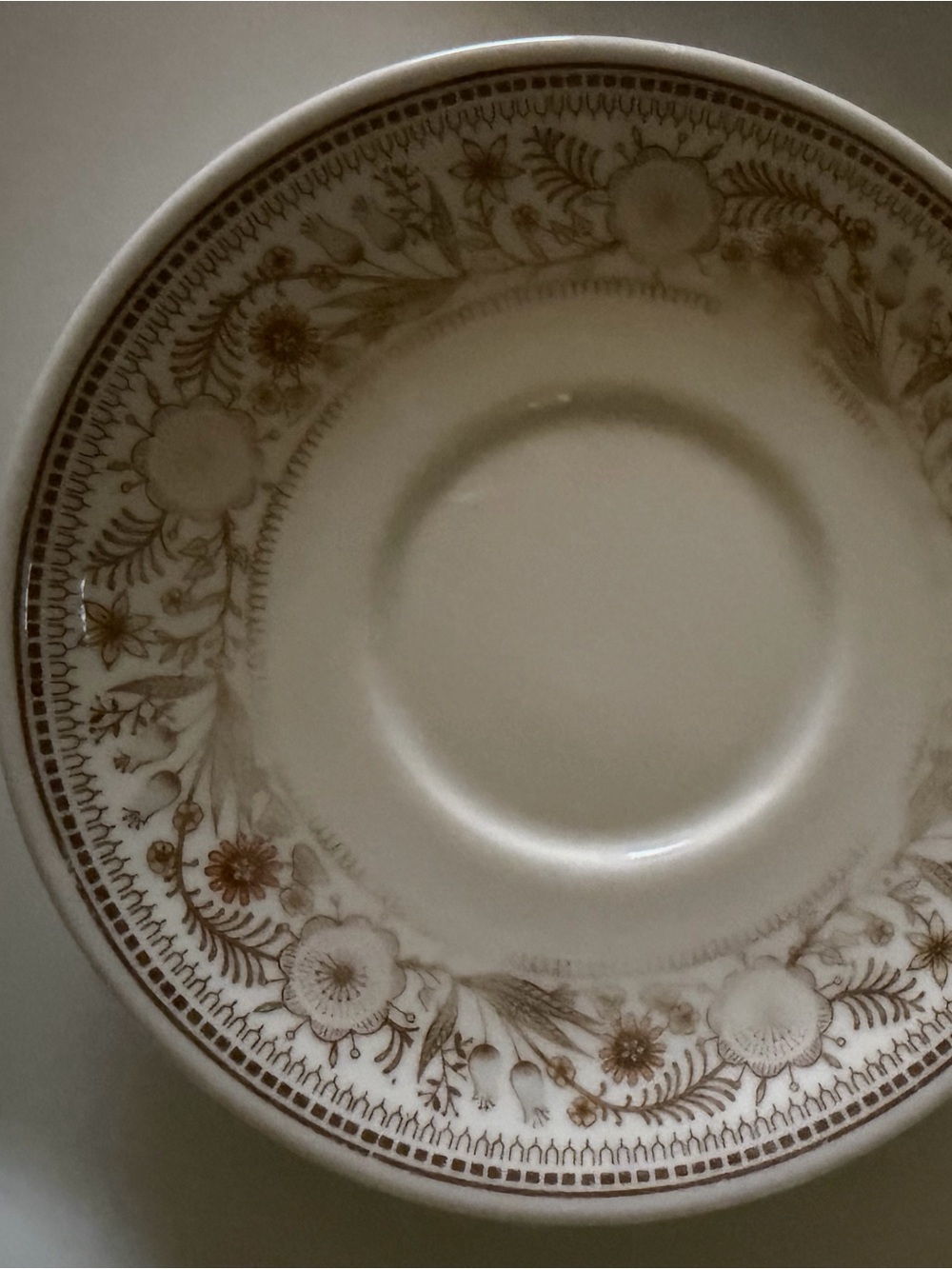 Classic Floral Cream and Gold Saucer